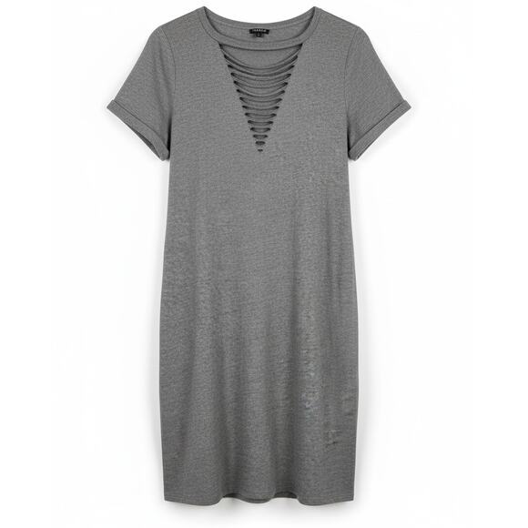 Torrid Women L Grunge 90s Punk Rocker Chic Minimalist Edgy Slashed T-Shirt Dress - Picture 1 of 9